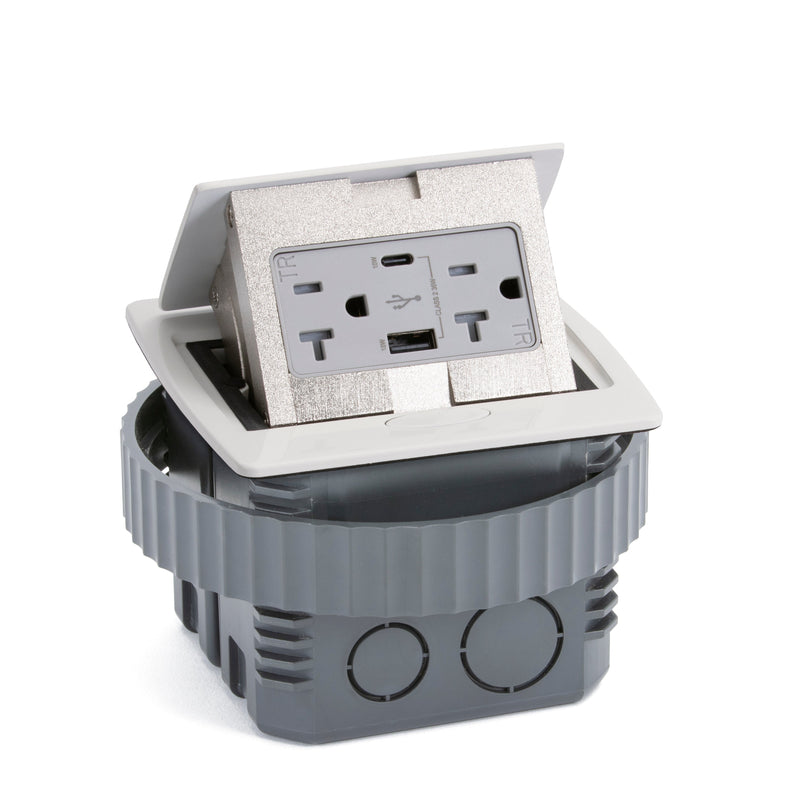 Kitchen Counter Pop Up Outlet Charging USB A/C Ports, Off White