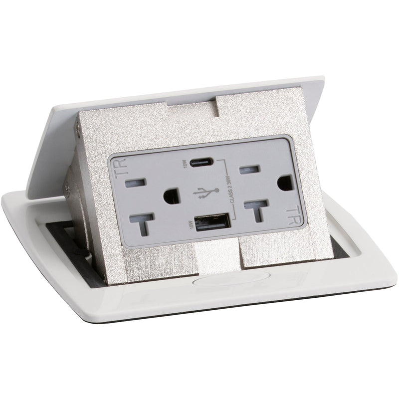 Kitchen Counter Pop Up Outlet Charging USB A/C Ports, Off White ...