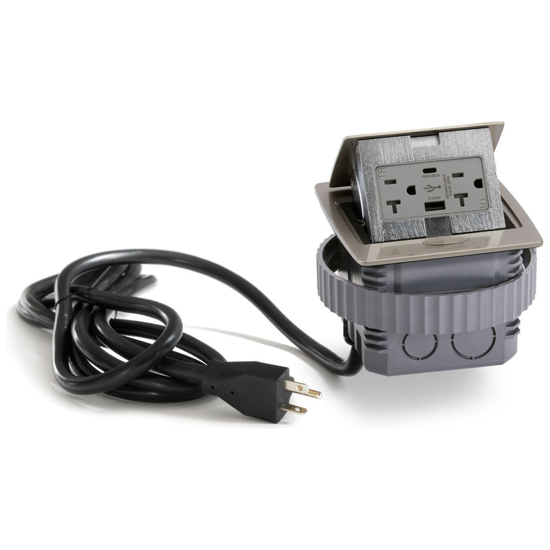 Kitchen Counter Pop Up Outlet Charging USB A/C Ports, Corded, Satin ...
