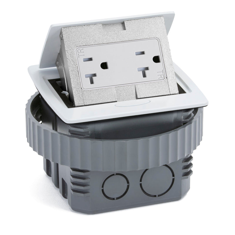 Kitchen Countertop Pop Up Electrical Outlet, 20A Duplex, White