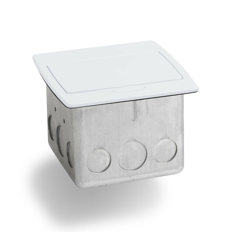 Kitchen Counter Pop Up Receptacle, 20A Duplex, Metal Back Box, White