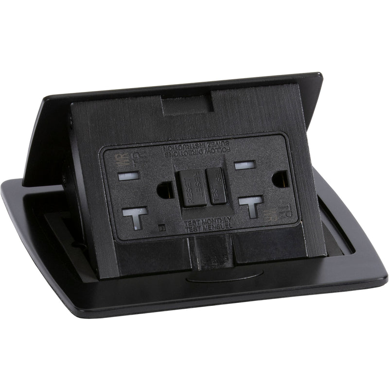 Kitchen Counter Pop Up GFCI Outlet, Corded, Plastic Back Box, All-Black ...