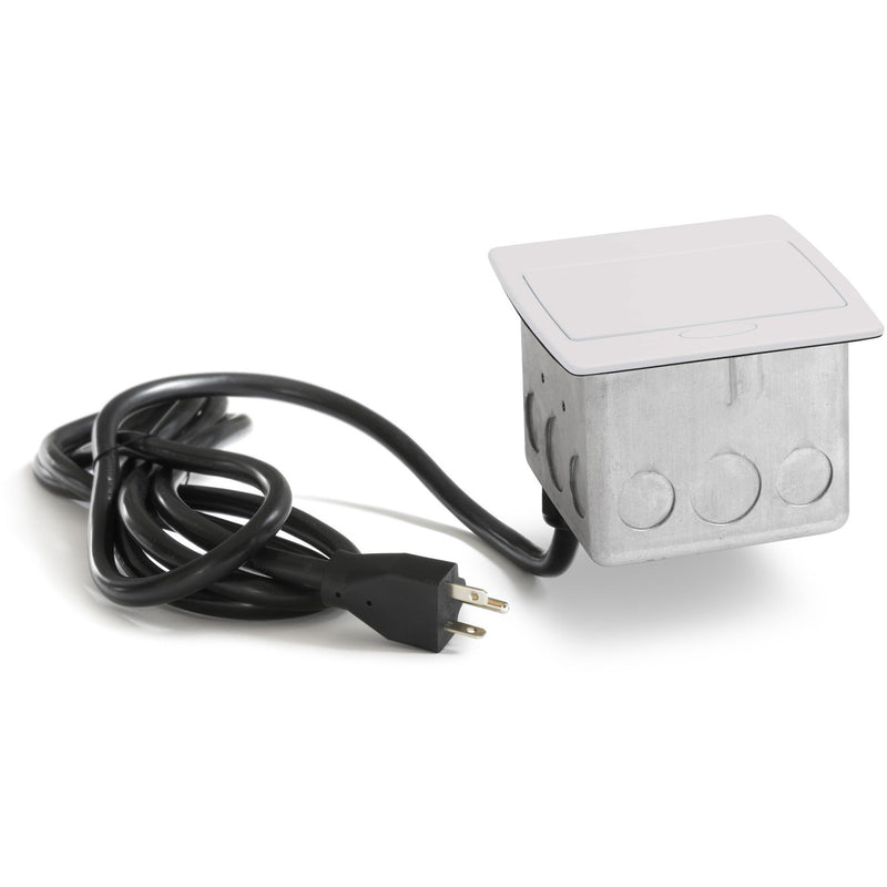 Kitchen Pop Up 20A GFCI Countertop Outlet with Corded Plug, Off White, Closed