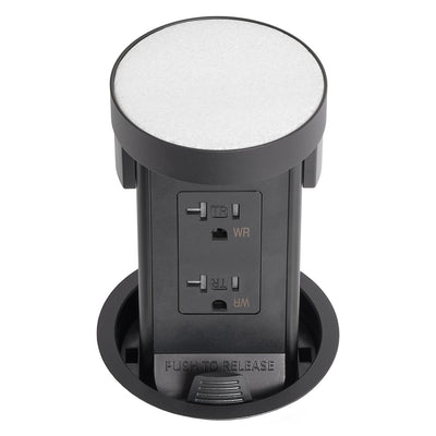 Lew PUR20DSFCMRD-BK Pop Up Outlet, Custom Stone Top, Duplex, Black