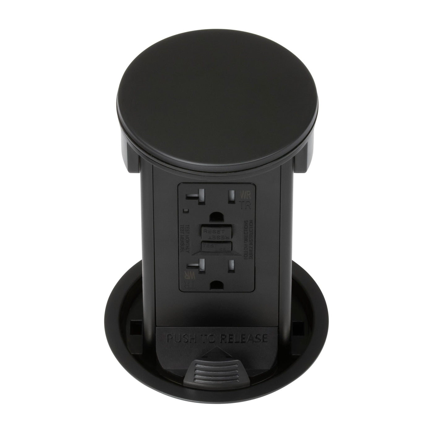 Lew PUR20GD-BK Round Kitchen Countertop Pop Up Outlet, GFCI, Black ...