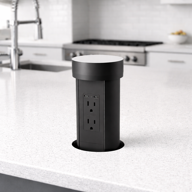 PointPod PPCV815PD Silver Hidden Pop-up power outlet custom top