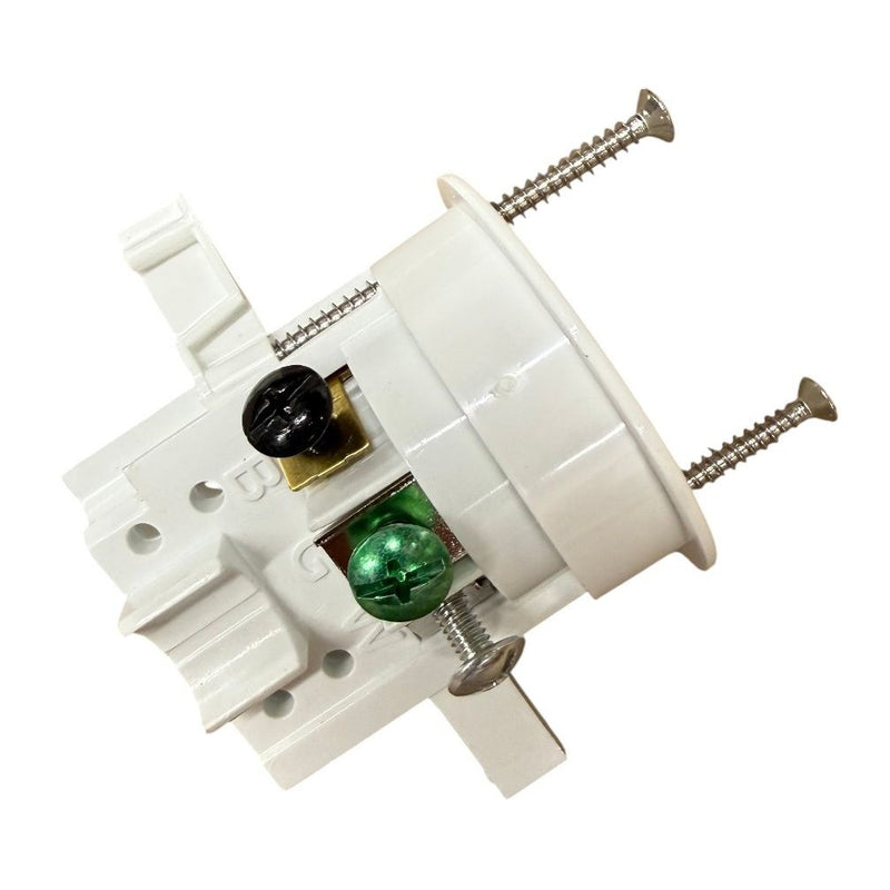 2" In-Cabinet Round Power Outlet, White, Paintable Cap, 28-Pack