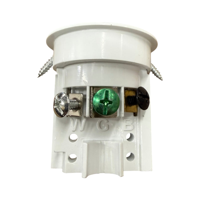 2" In-Cabinet Round Power Outlet, White, Paintable Cap, 3-Pack