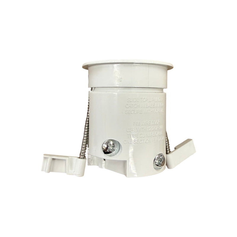 2" In-Cabinet Round Power Outlet, White, Paintable Cap, 2-Pack