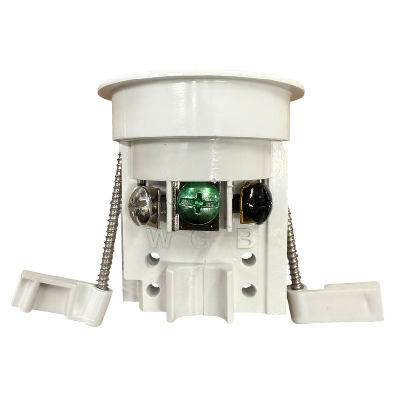 2" In-Cabinet Round Power Outlet, White, Paintable Cap, 2-Pack