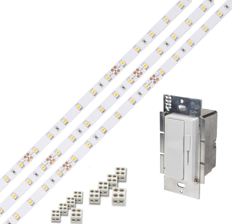 Under Cabinet Light Kit, 49' LED Tape Strip, 96W Dimmer/Driver Switch ...