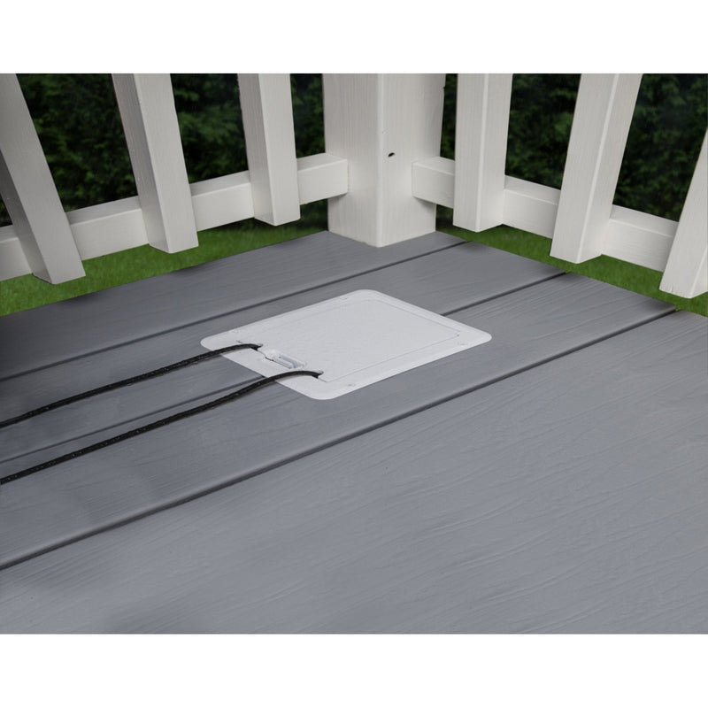 Outdoor Weatherproof Deck Outlet Box, GFCI w/ USB-A/C Charging, White