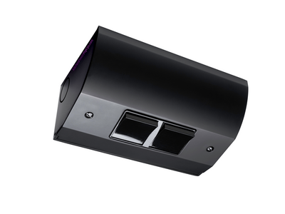 Under Cabinet Angled Dual Light Switch Box, Hardwired, Black