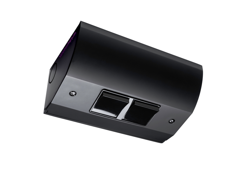 Under Cabinet Angled Dual Light Switch Box, Hardwired, Black