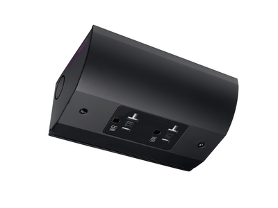 Under Cabinet Angled Outlet Strip with Two Power, Hardwired, Black