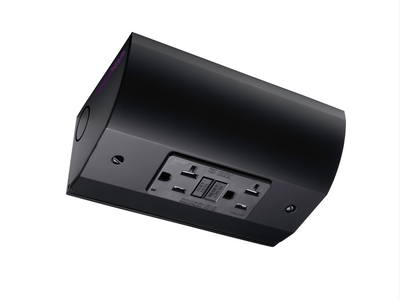 Under Cabinet Angled Power Strip with GFCI & AFCI, Hardwired, Black