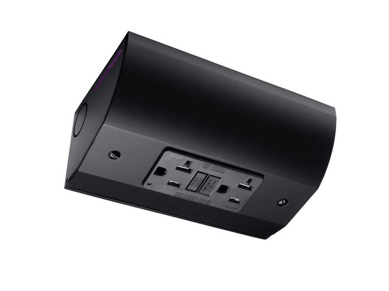 Under Cabinet Angled Power Strip with GFCI & AFCI, Hardwired, Black