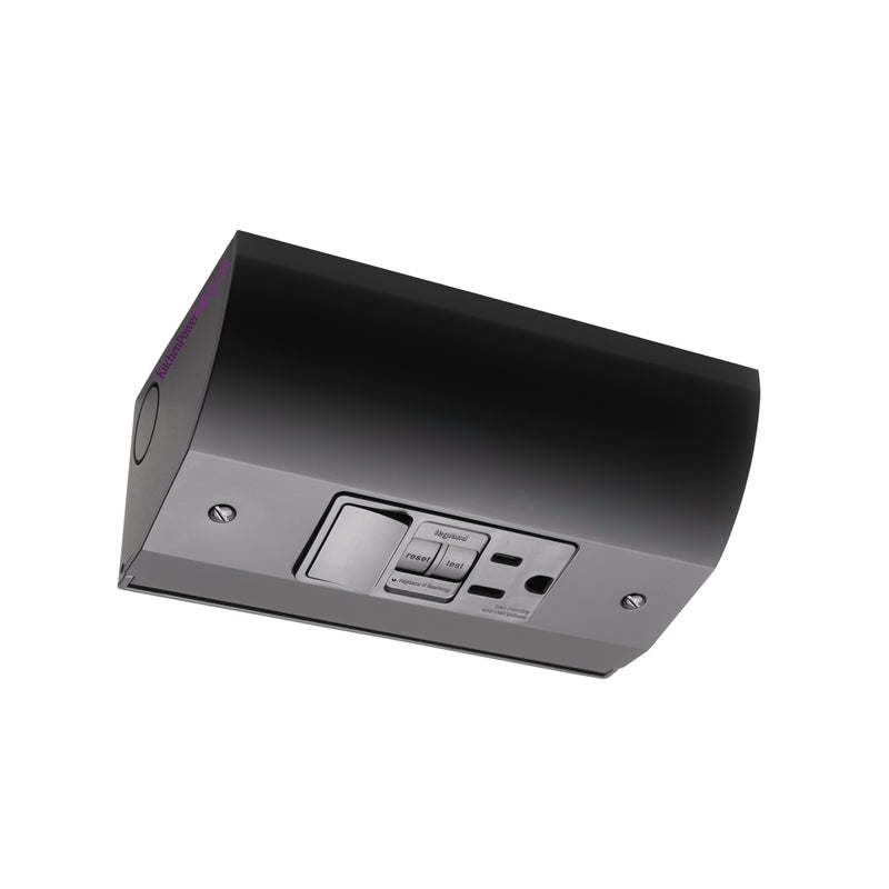 Under Cabinet Angled Power Strip with GFCI and Switch, Hardwired, Black