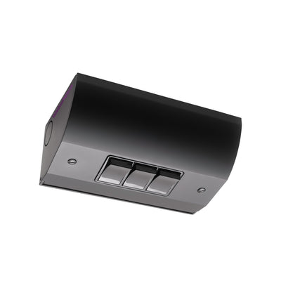 Under Cabinet Angled Triple Light Switch Box, Hardwired, Black