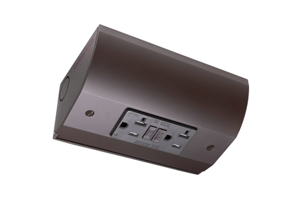 Under Cabinet Angled Power Strip with GFCI & AFCI, Hardwired, Brown