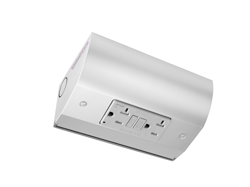 Under Cabinet Angled Power Strip with GFCI & AFCI, Hardwired Stainless