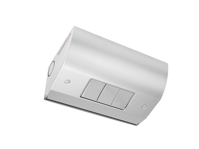 Under Cabinet Angled Triple Light Switch Box, Hardwired, Stainless