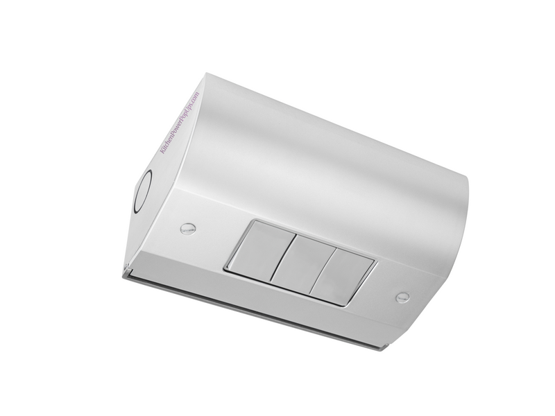 Under Cabinet Angled Triple Light Switch Box, Hardwired, Stainless