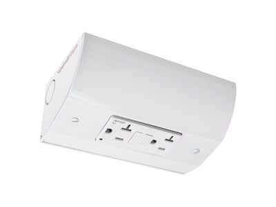 Under Cabinet Angled Power Strip with GFCI & AFCI, Hardwired, White