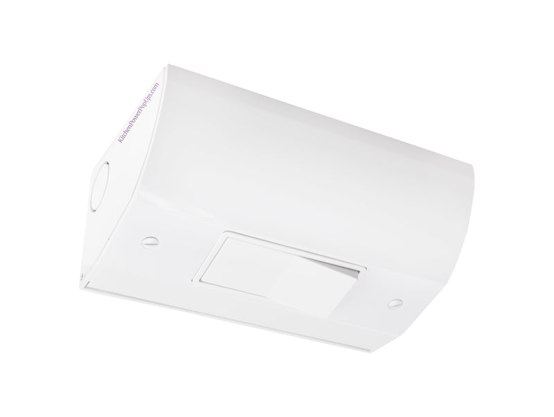 Under Cabinet Angled Power Strip with Light Switch, Hardwired, White