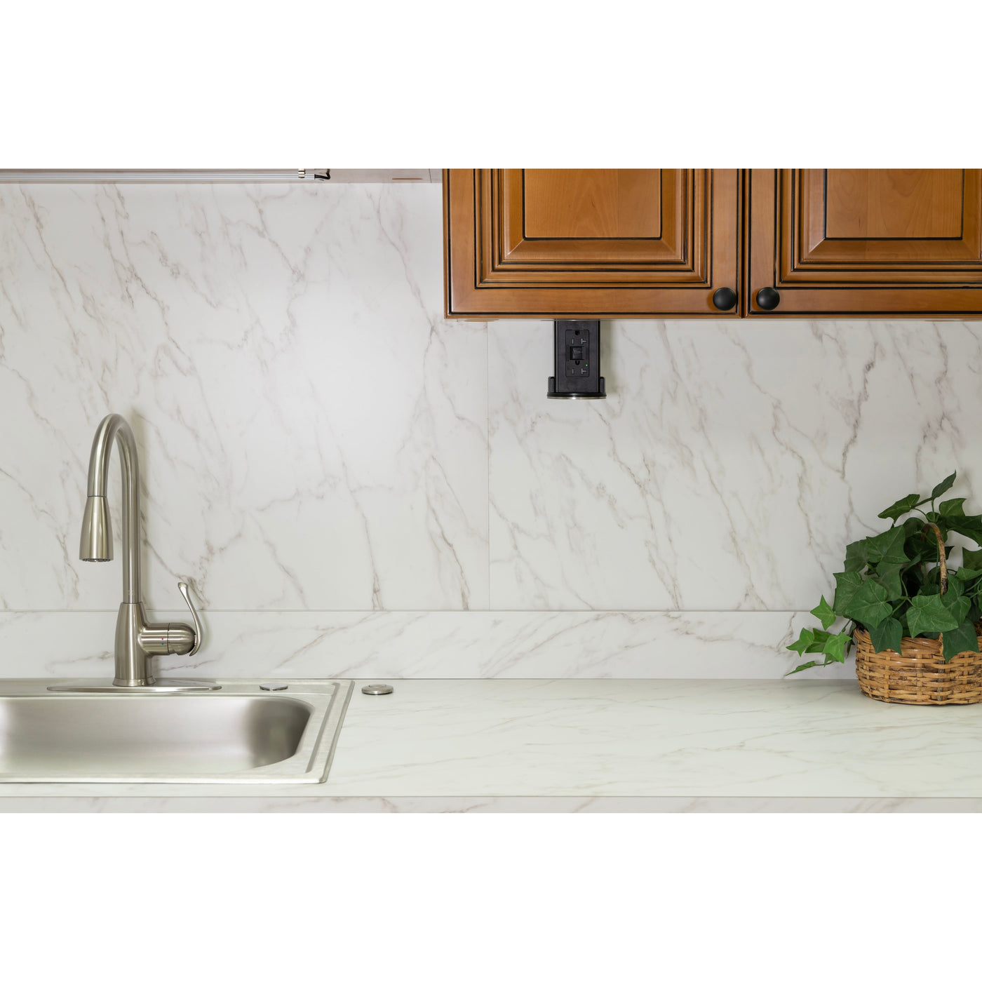 Lew UCPDR20GD-SS Under Cabinet Hidden Pop Down GFI Outlet, Stainless ...