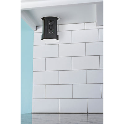 Lew UCPDR20GD-WT Disappearing Under Cabinet Pop Down, GFI Outlet, White Installed