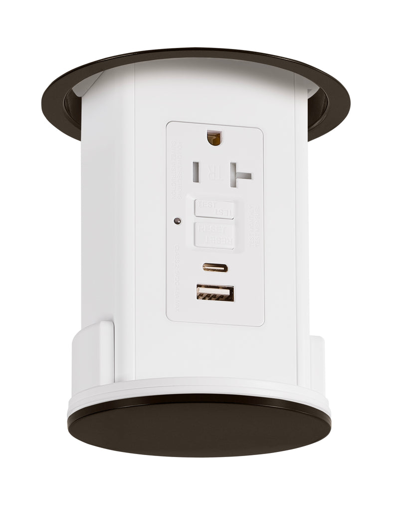 Lew UCPDR20GFIACD-AWT-DB Under Cabinet Pop Down, GFI, USB A-C, Bronze