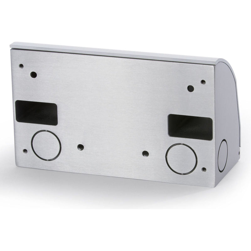 Under Cabinet Angled Power Strip with Dual Light Switch, Hardwired, Stainless