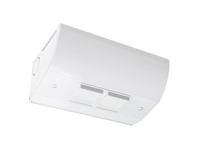Under Cabinet Angled Dual Light Switch Box, Hardwired, White