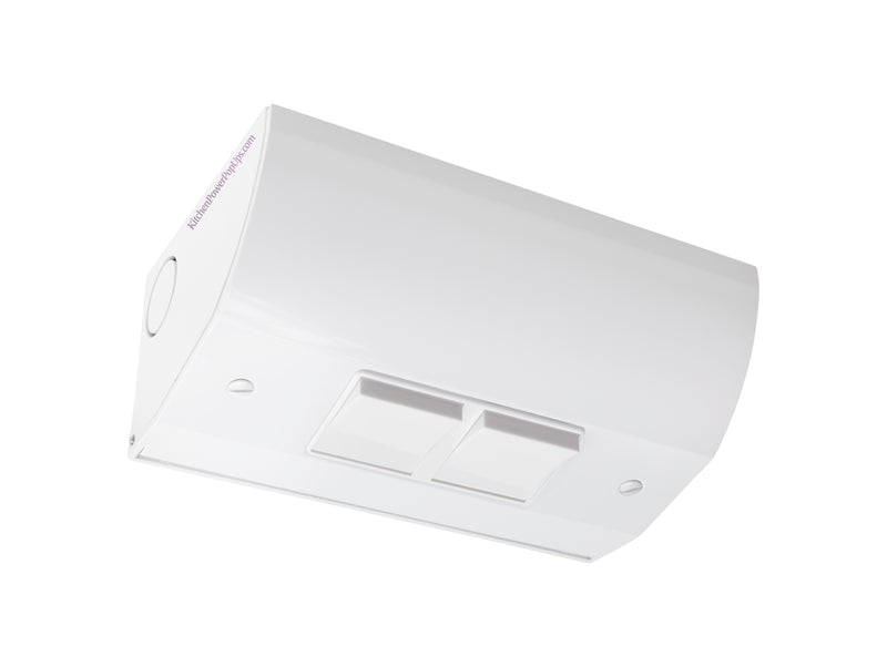 Under Cabinet Angled Dual Light Switch Box, Hardwired, White