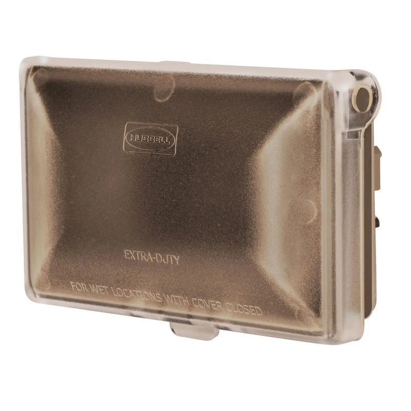 Outdoor Weatherproof In-Use Wall Outlet, Horizontal, 15A, WR, TR, Brown