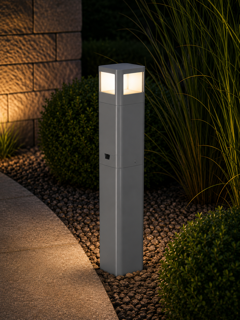 Hubbell WPPALG ParkPost Area Light Cover, Dimmable, Gray Installed