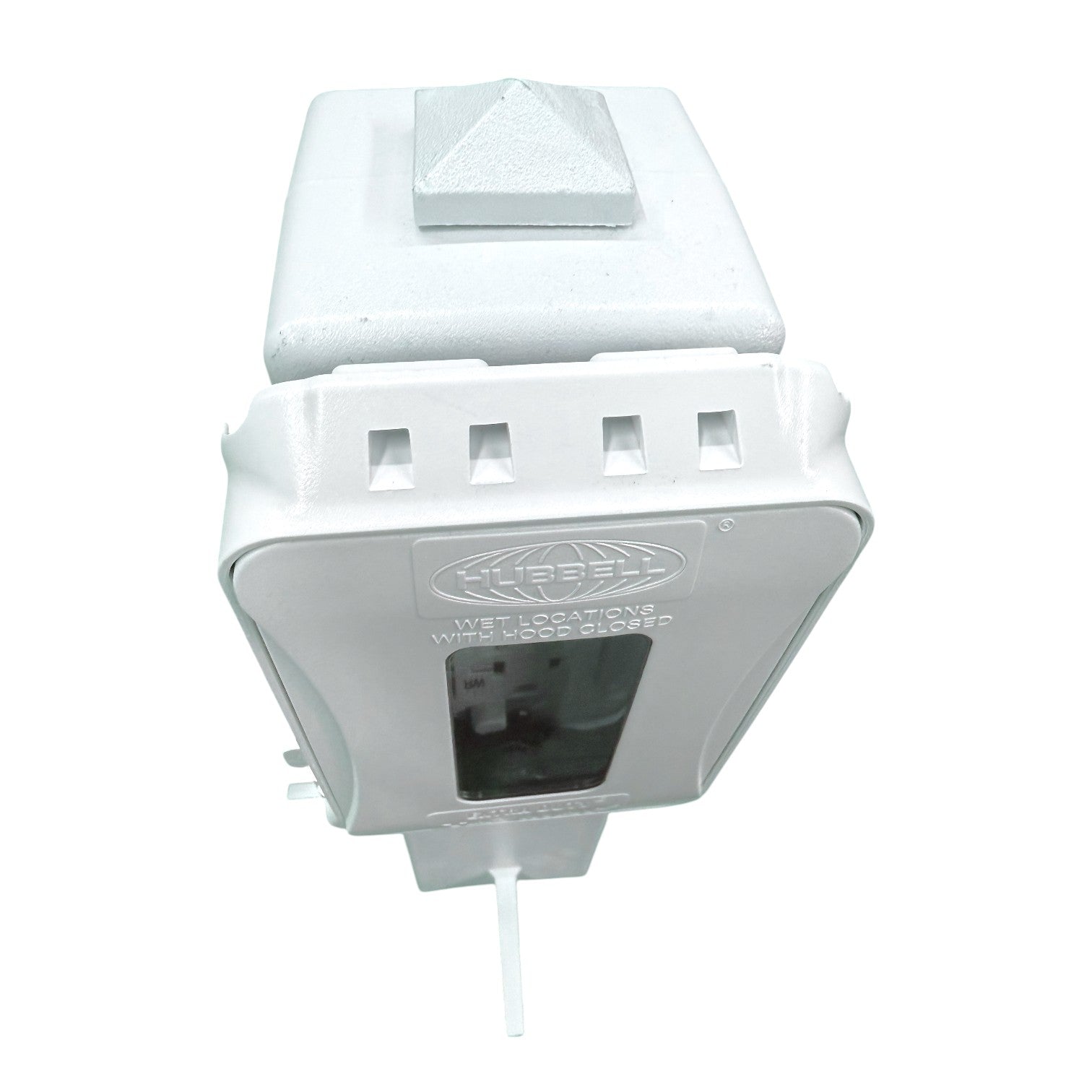 LONO'S GARDEN outlet② Outdoor Garden Post with GFI Outlet and Accordion Cover, White, 19