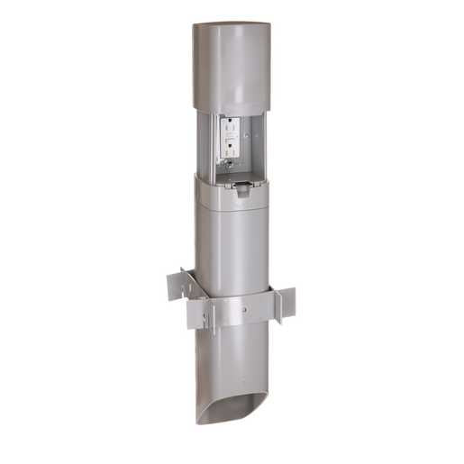 TayMac PP55G Outdoor Garden Post for Lighting & Power, 26", Gray, Front