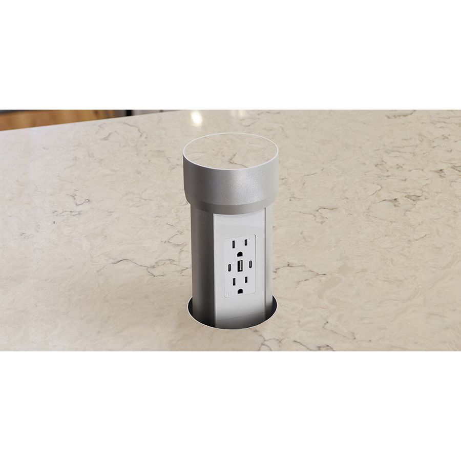 Counter Box Outlet PointPod PPCV815 Hidden Motorized Pop Up Outlet Matching Stone Top ...