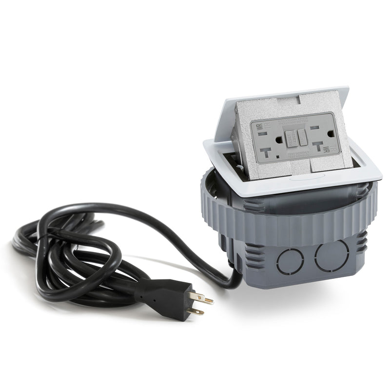 Counter Box Outlet Kitchen Counter Pop Up GFCI Outlet, Corded, Plastic Back Box, White ...