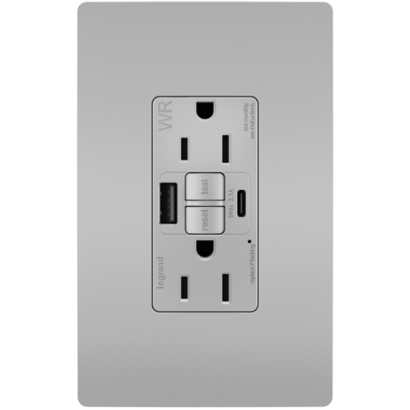 1597TRWRUSBACGRY with Wall Plate