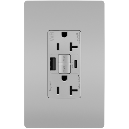 2097TRWRUSBACGRY Includes Wall Plate