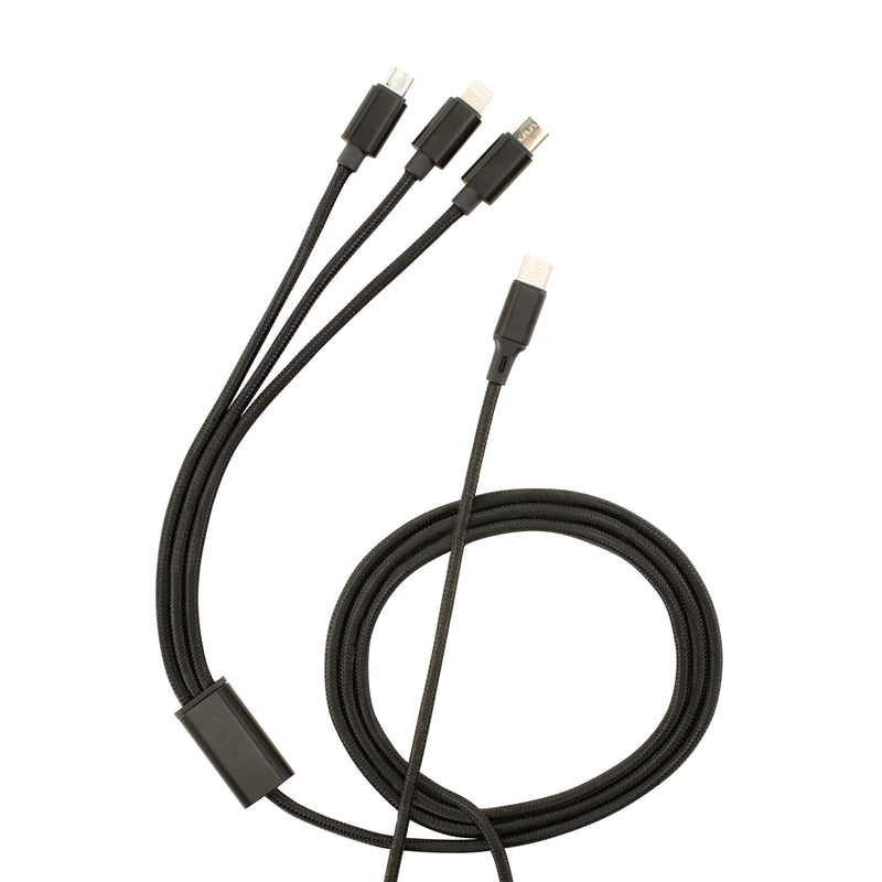 USB-C Charging Cable with Lightning, USB-C, and Micro USB Adapters