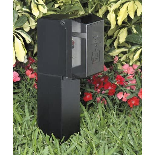 Arlington GPD19B Outdoor Garden Post with Power Enclosure, Black