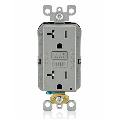Leviton AGTR2-GY GFCI and AFCI Combo Dual Function Outlet, TR, Gray