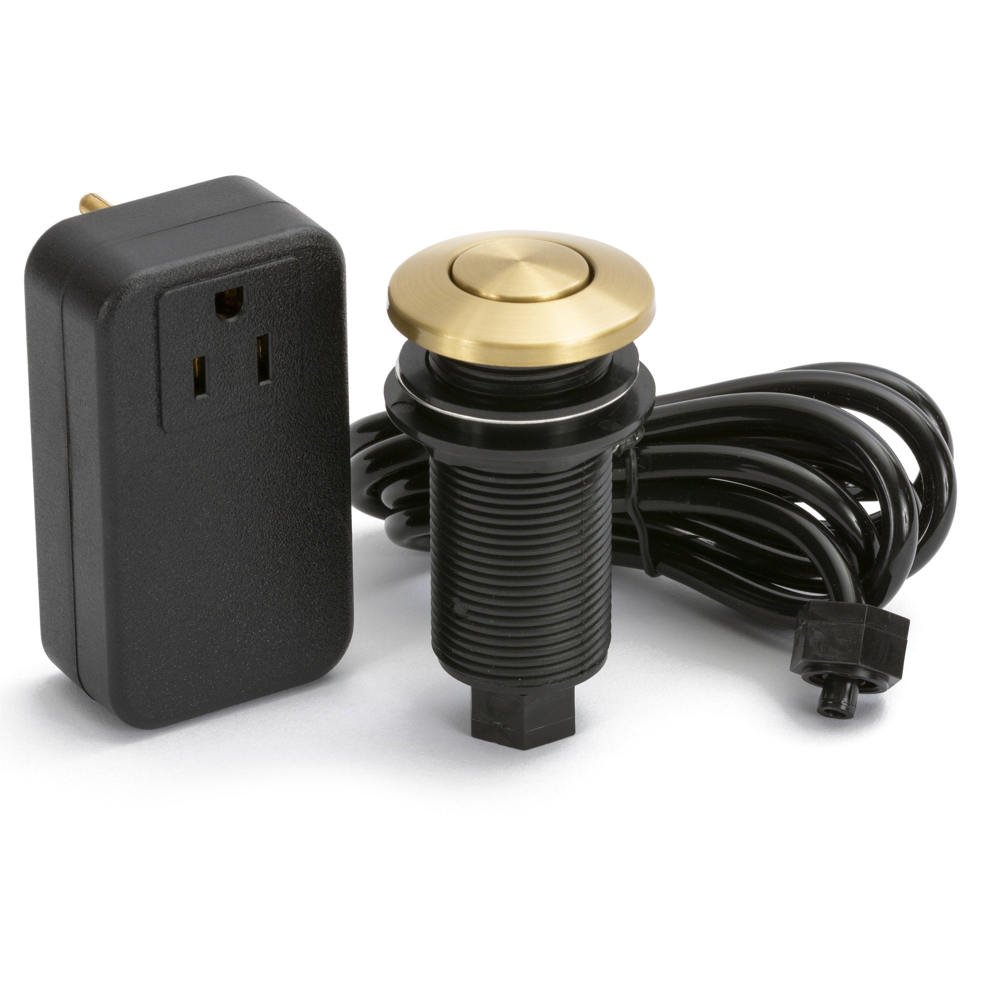 Push Button Garbage Disposal Air Switch and Controller, Brass – Kitchen  Power Pop Ups