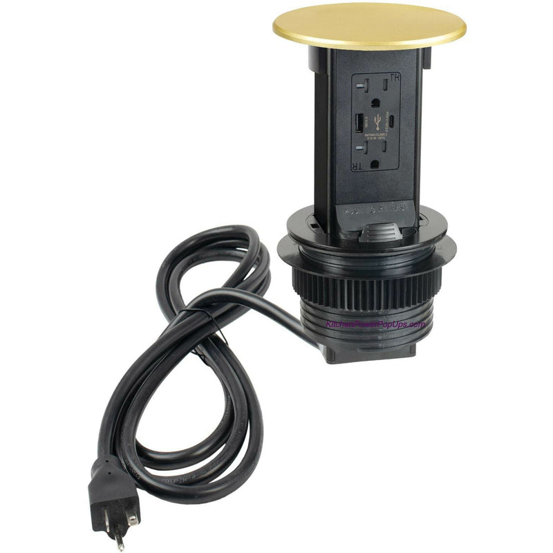 Lew Electric PUR20-RBR-AC-2USB-QI  Showing Entire Unit