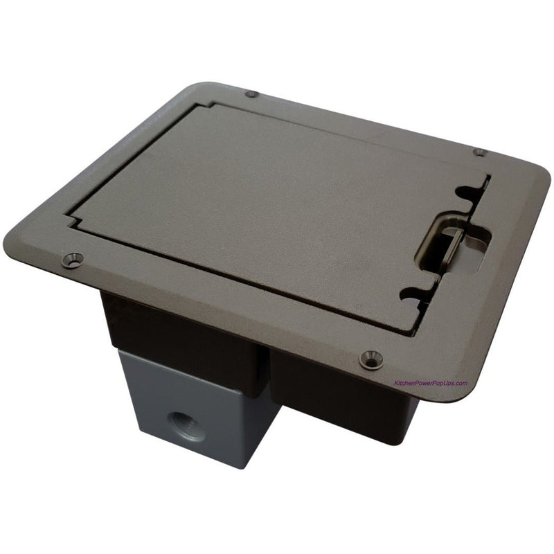 Outdoor Weatherproof Deck Outlet Box Kit, 15A GFI Power, Bronze