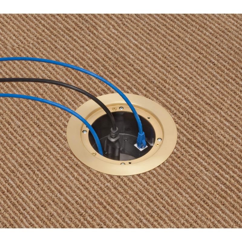 Arlington FLBR5420MB Recessed Power and Data Round Floor Box, Brass ...